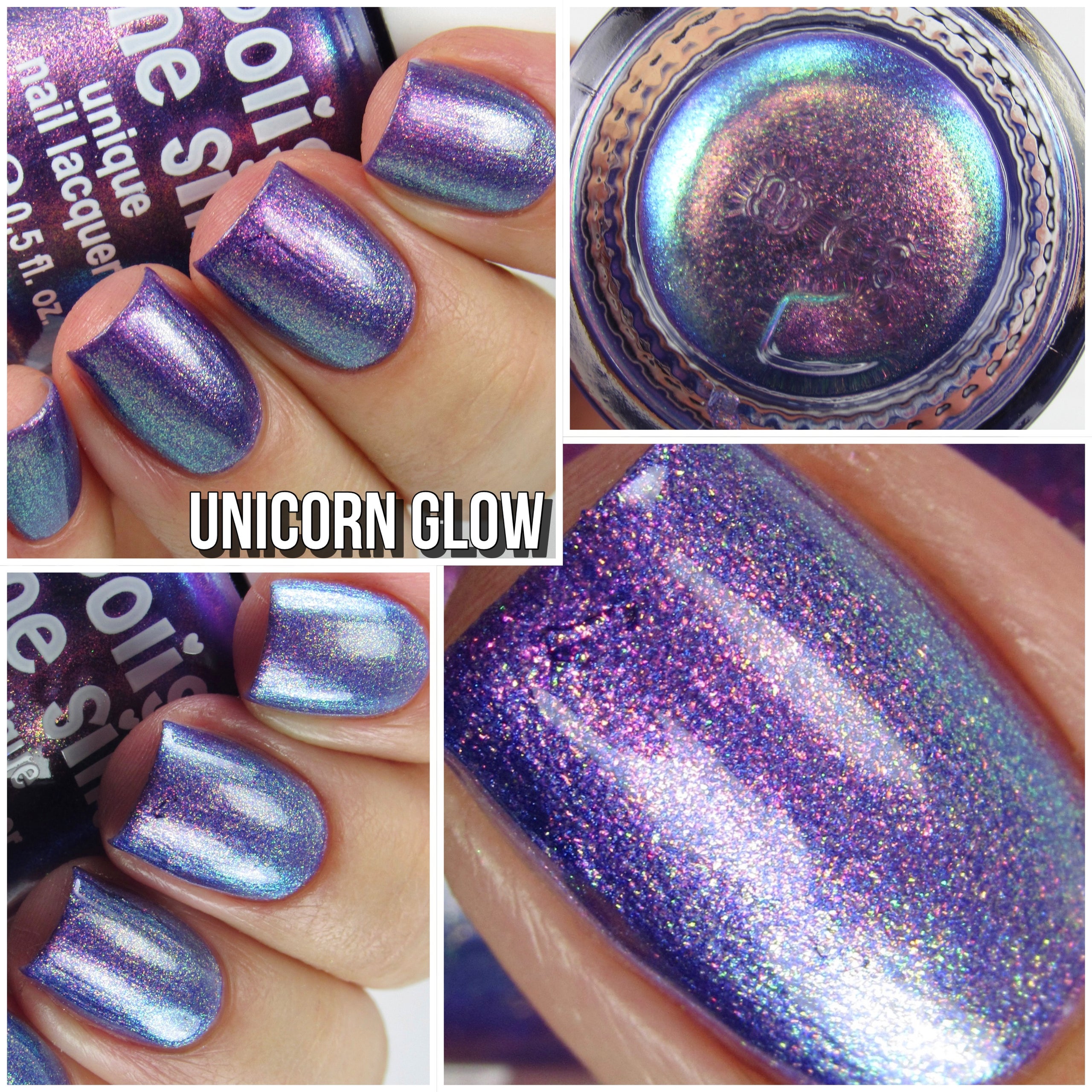 Unicorn Glow- Purple Blue Pink Shimmer UV GEL OR Regular Nail Polish Glow  Pop PT 2 Polish Collection MultiColor Shift: Mylar Oil Slick / Polish Me  Silly