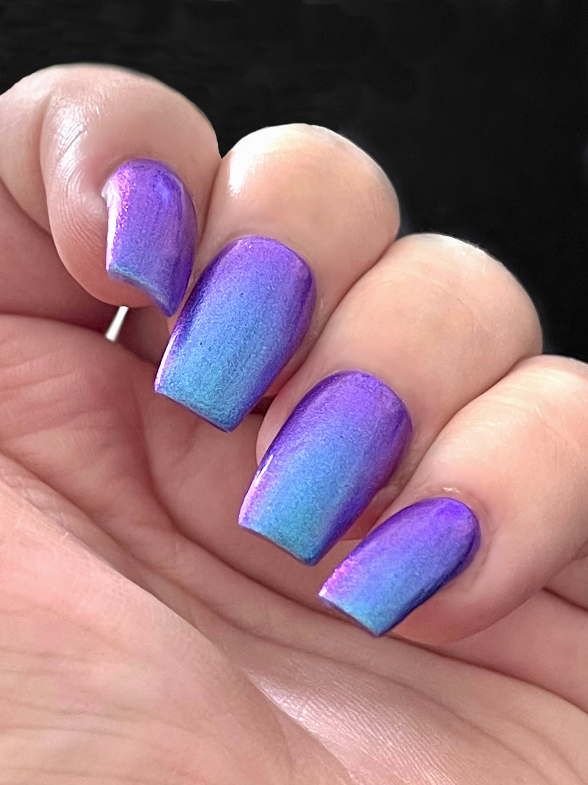 Purple & Blue Stamped Geometric Nails – Coffee & Nail Polish